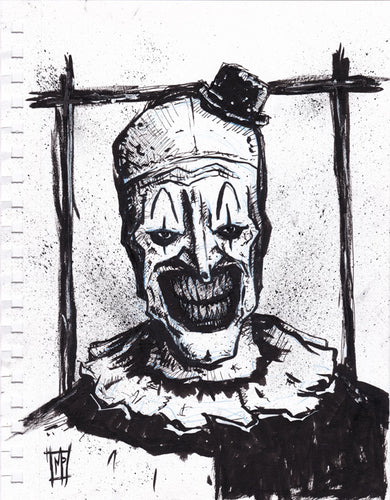 Art The Clown Original Ink Drawing