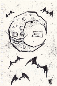 "Happy As A Bat" Original Ink Drawing