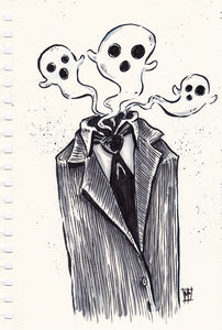 "Suit Up!" Original Ink Drawing